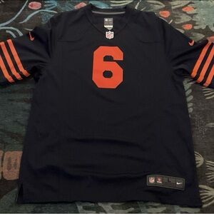 Nike Black and Orange Bears Jay Cutler Throwback Jersey